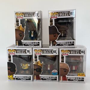 LOT OF 5 NOTORIOUS B.I.G FUNKO POP! ROCKS FIGURES HOT TOPIC/TOY TOKYO